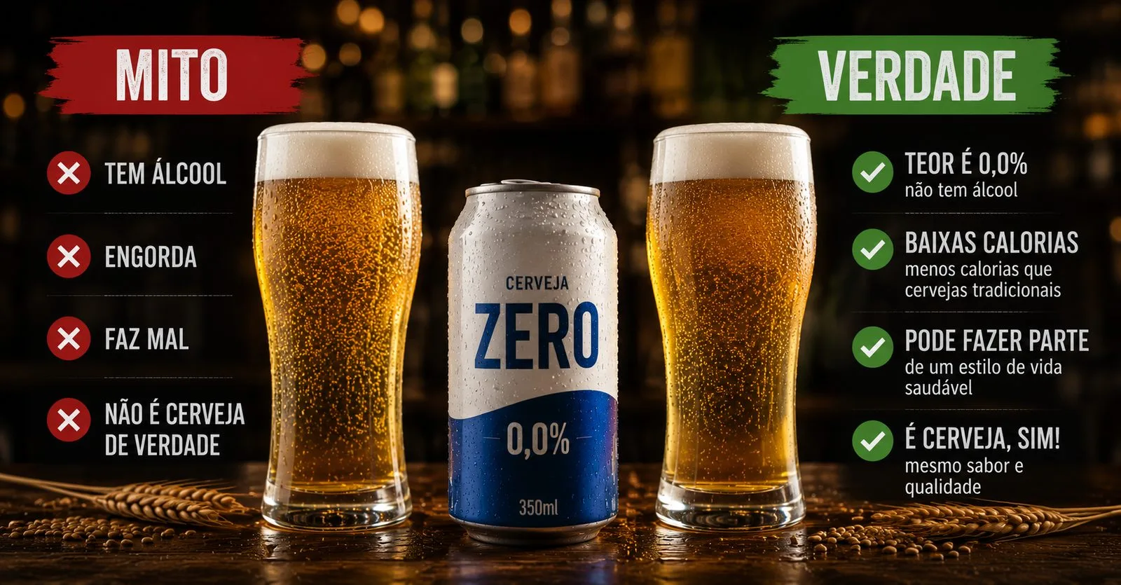 Cerveja zero tem álcool? Mitos e verdades (sem álcool x zero) | BOABreja